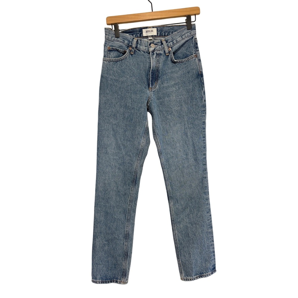 AGOLDE Lyle High Rise Straight Leg Jeans 100% Organic Cotton Blue Size 24